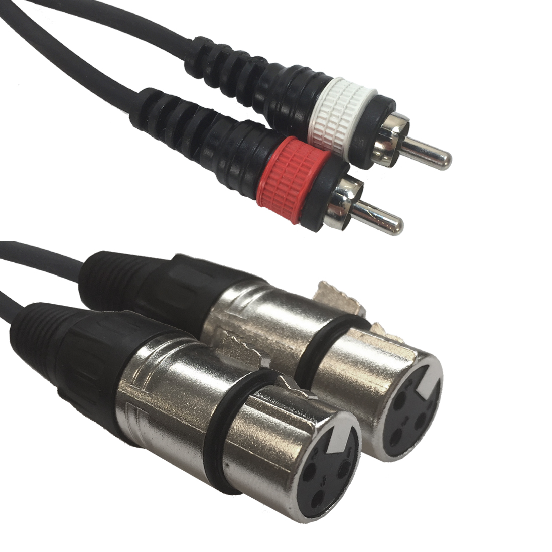 Accu Cable AC-2XF-2R/1,5 2 XLR female to 2 RCA1,5m – lydadapter