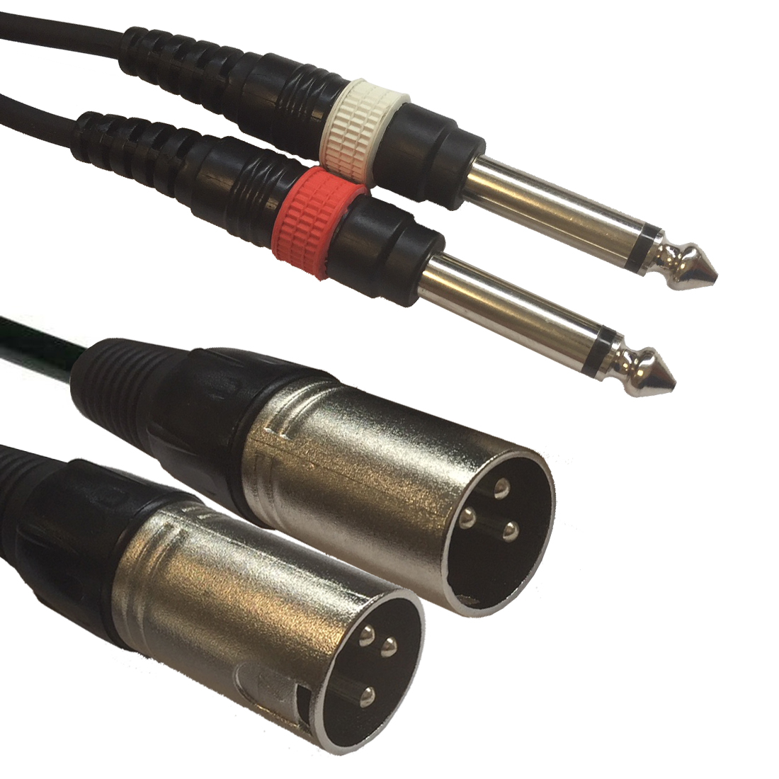 Accu Cable AC-2XM-2J6M/3 2x XLR male to 2x 6,3 Jack – lydadapter