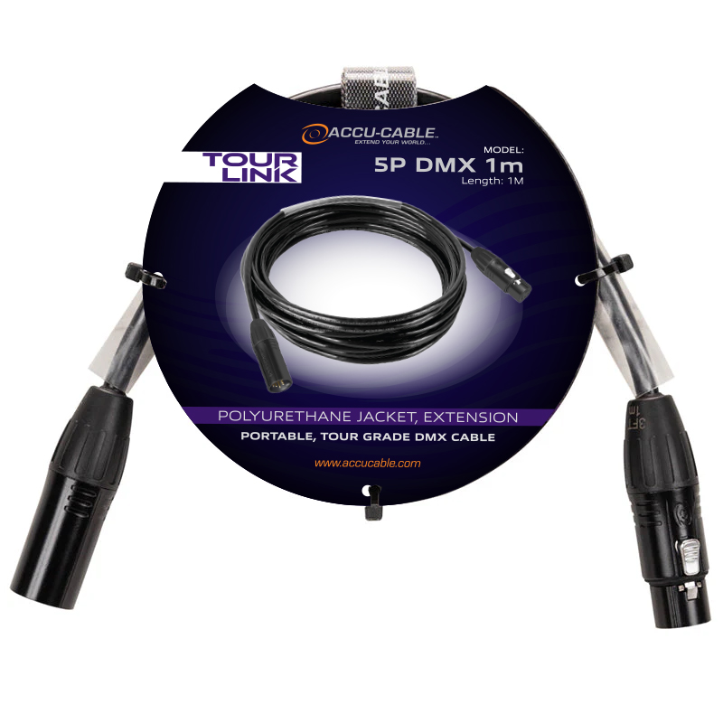 Accu Cable Tour Link 5P DMX 1m – 5-pins DMX-kabel