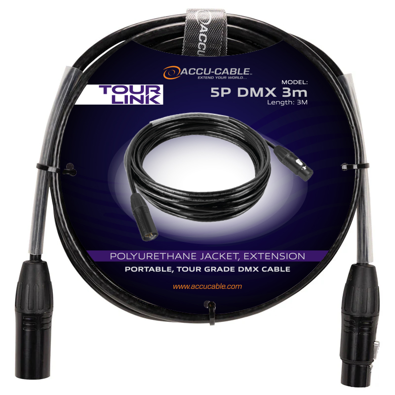 Accu Cable Tour Link 5P DMX 3m – 5-pins DMX-kabel