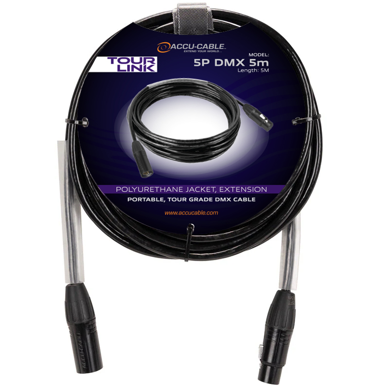 Accu Cable Tour Link 5P DMX 5m – 5-pins DMX-kabel