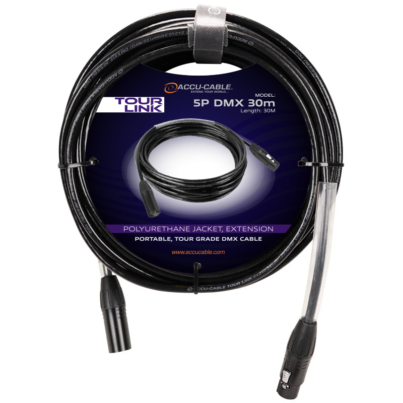 Accu Cable Tour Link 5P DMX 30m – 5-pins DMX-kabel