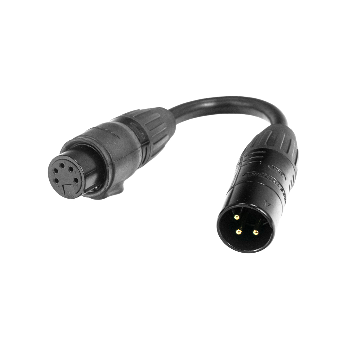 Accu Cable DMX 3-pin M to 5-pin FM IP65 – DMX-adapter