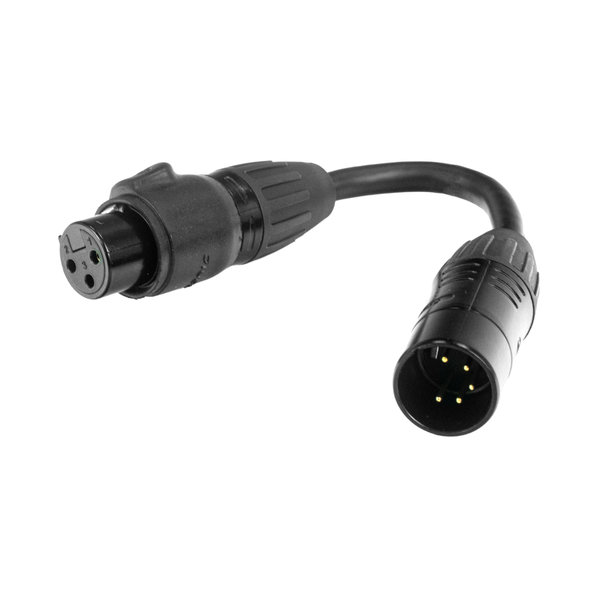 Accu Cable DMX 5-pin M to 3-pin FM IP65 – DMX-adapter