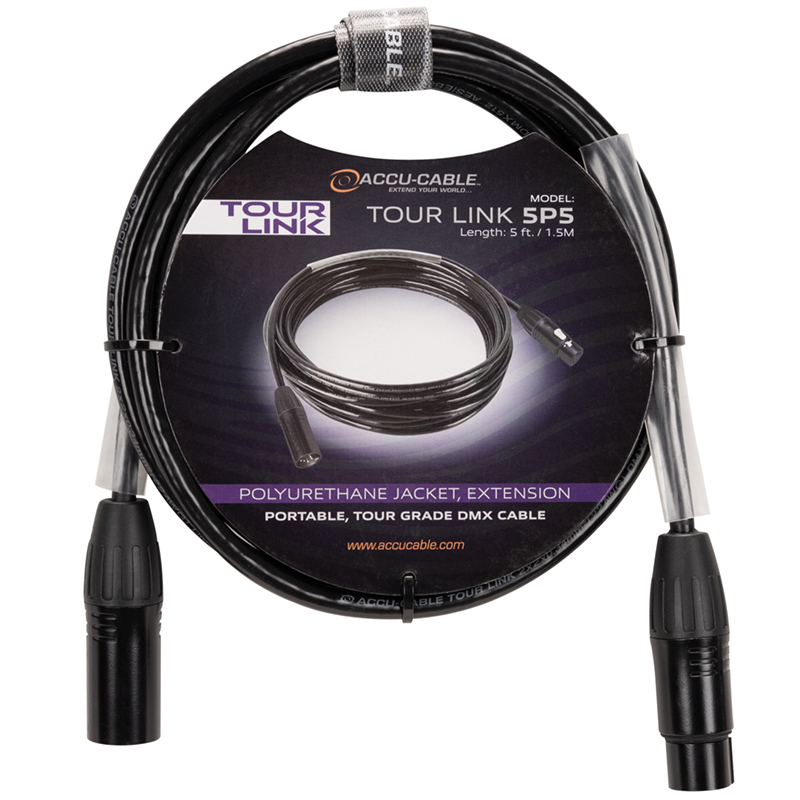 Accu Cable Tour Link 5P DMX 1.5m – 5-pins DMX-kabel