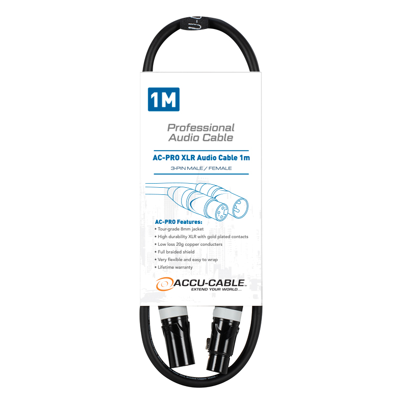 Accu Cable AC-PRO XLR audio cable 1,0m – profesjonell XLR-lydkabel