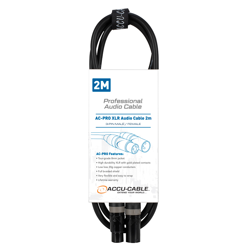 Accu Cable AC-PRO XLR audio cable 2m – profesjonell XLR-lydkabel