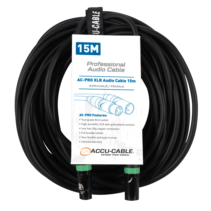 Accu Cable AC-PRO XLR audio cable 15,0m – profesjonell XLR-lydkabel
